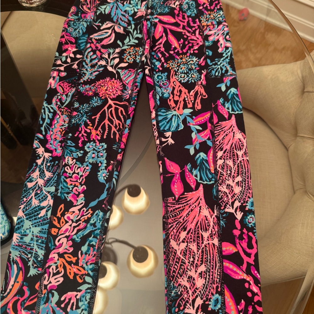 Lily Pulitzer XS Vibrant Coral Print leggings
